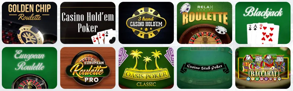 Juegos de mesa en BETSALA CASINO